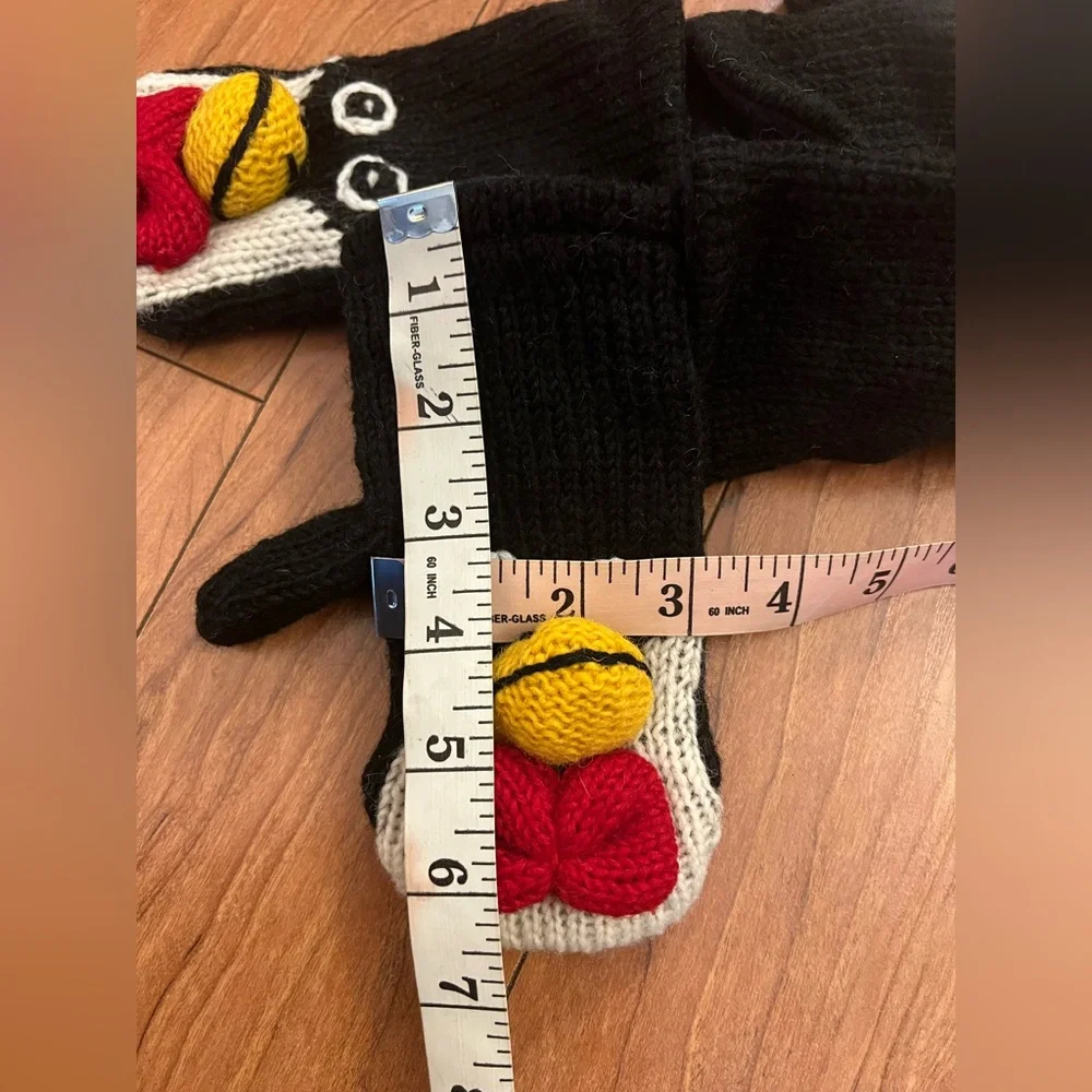 PENGUIN MITTENS Kids' 100% Wool puppet Penguin BOW TIE LINED Boys Girls Animal